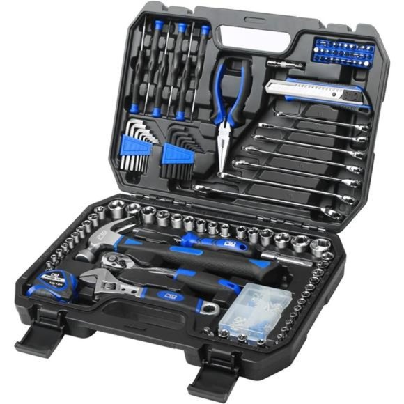 148-Piece Hand Tool Set, General Home and Auto Repair Tool Kit with Toolbox - Picture 1 of 6